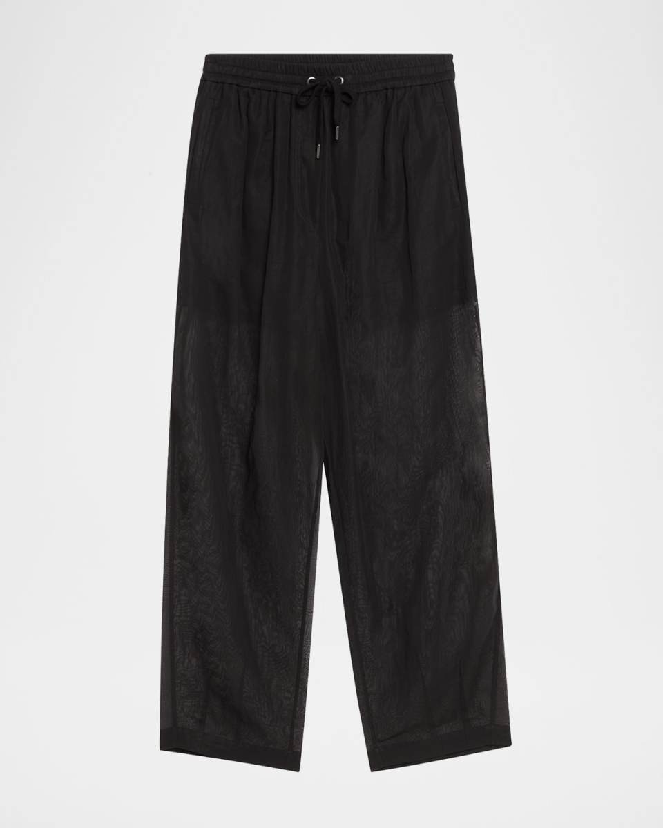Drawstring Cotton Gauze Track Pants